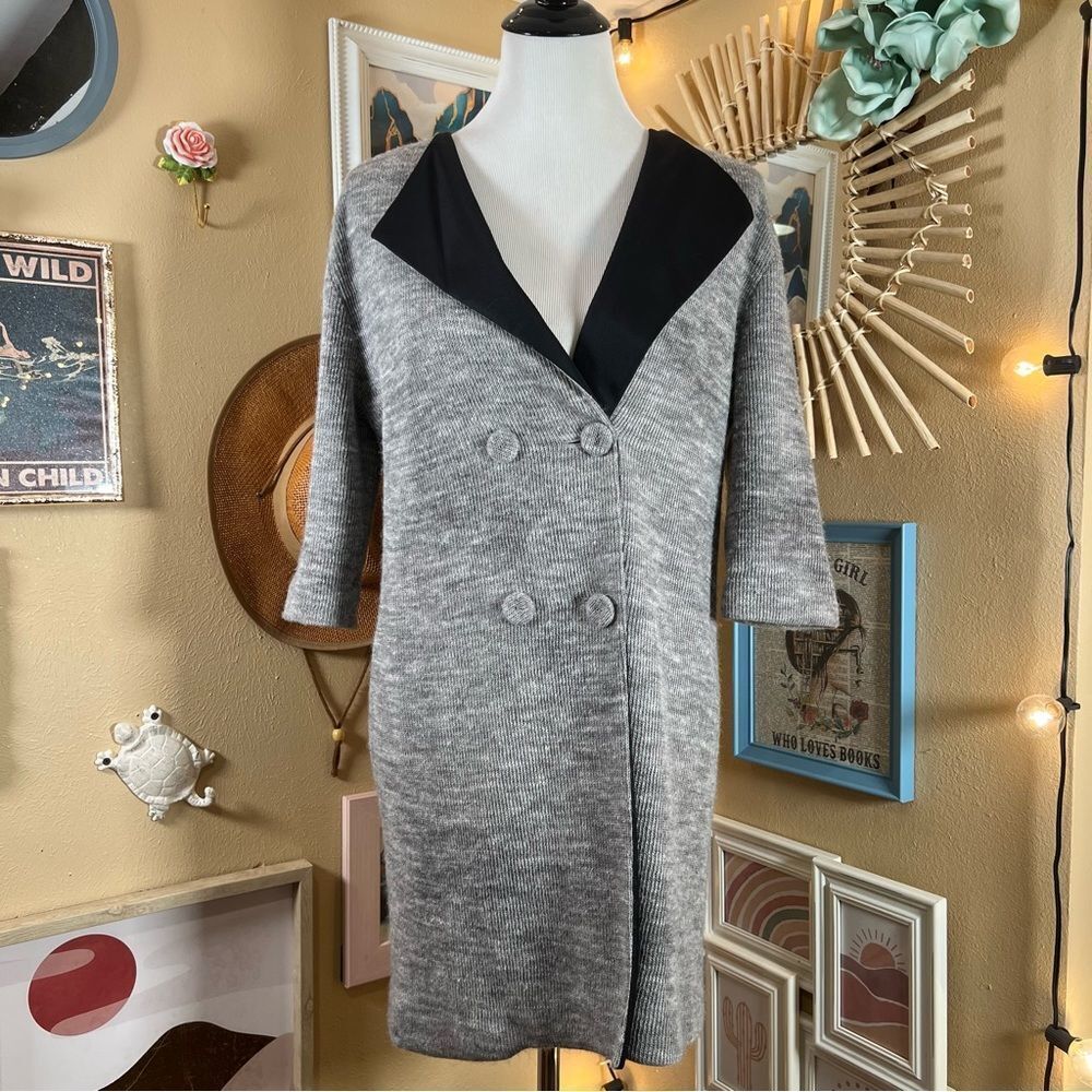 Loeffler Randall Grey Wool Silk Peacoat Jacket Sz 4